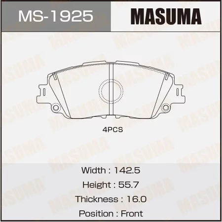 Колодки дисковые передние Toyota Camry V70 2.0-3.5 17> 04465-06150 MASUMA