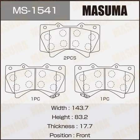 Колодки дисковые передние с антискрип. пл.\ Toyota Land Cruiser 4.7 V8/4.5D V8 08> 04465-60280 MASU